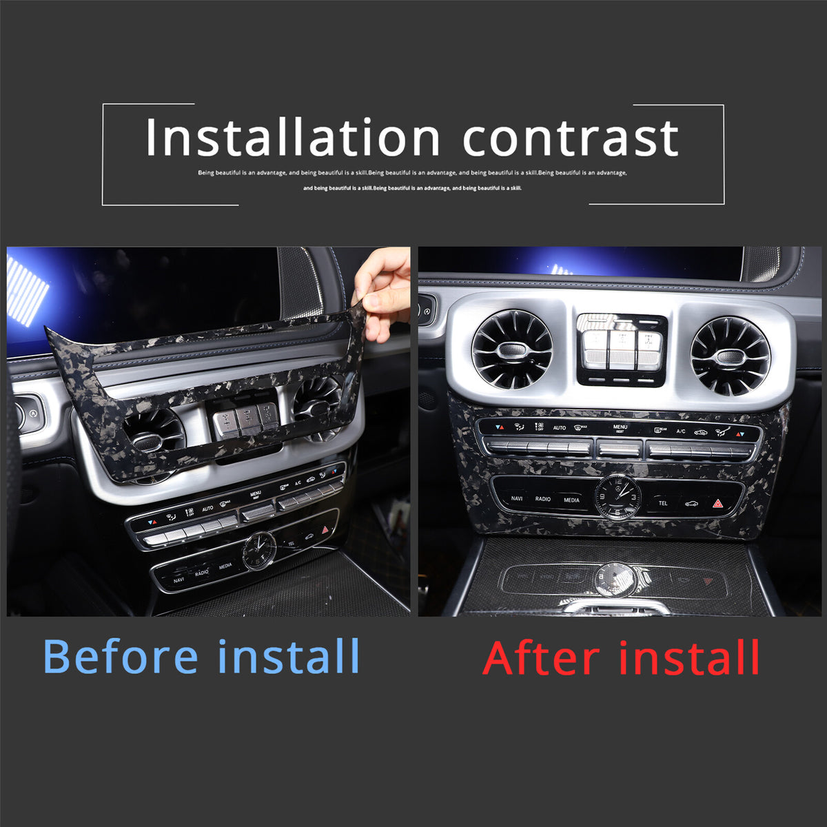Forged Carbon Center Console Volume Mode Trim For Benz G Class W463 G500/63 19+ 4