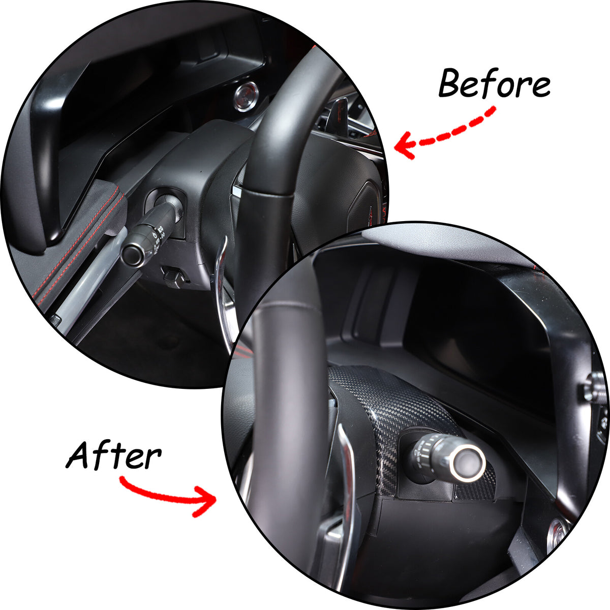 Dry Real Carbon fiber Steering Wheel Base Trim Cover For Corvette C8 Z06 20+ US 3