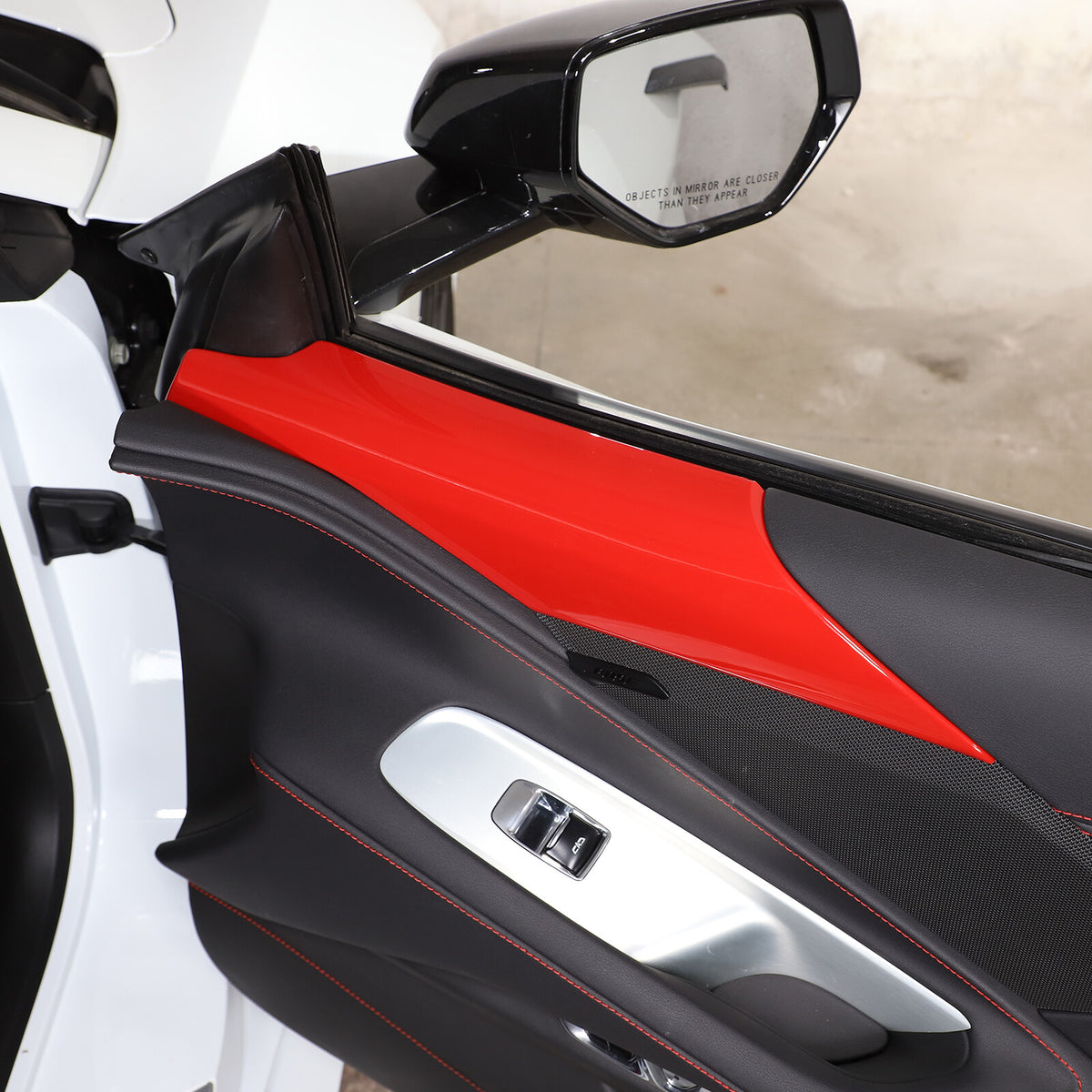 Sport Red Interior Door Panel Trim Cover Sticker Fit For Corvette C8 2020-26 5