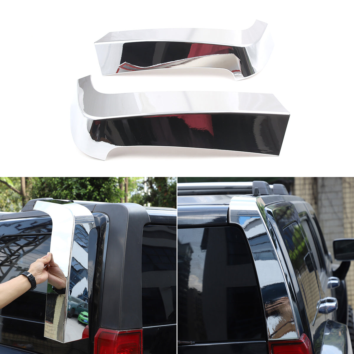 Chrome Silver Window D Pillar Trim Strip Cover For Hummer H3 2005-09 US 6