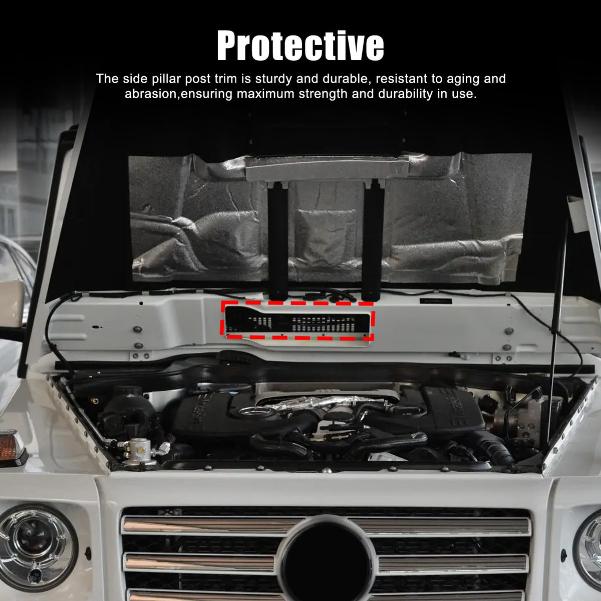 Matte Real Carbon Fiber Hood Air Vent Trim Panel For Benz G-Class W463 2006-2018 14