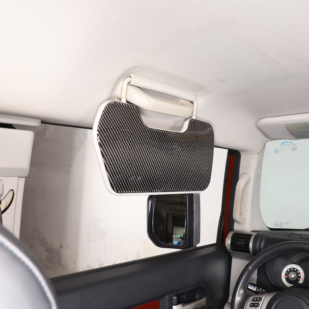Carbon Fiber Sun Visor Panel Sticker For Toyota FJ Cruiser 2007-2021 8