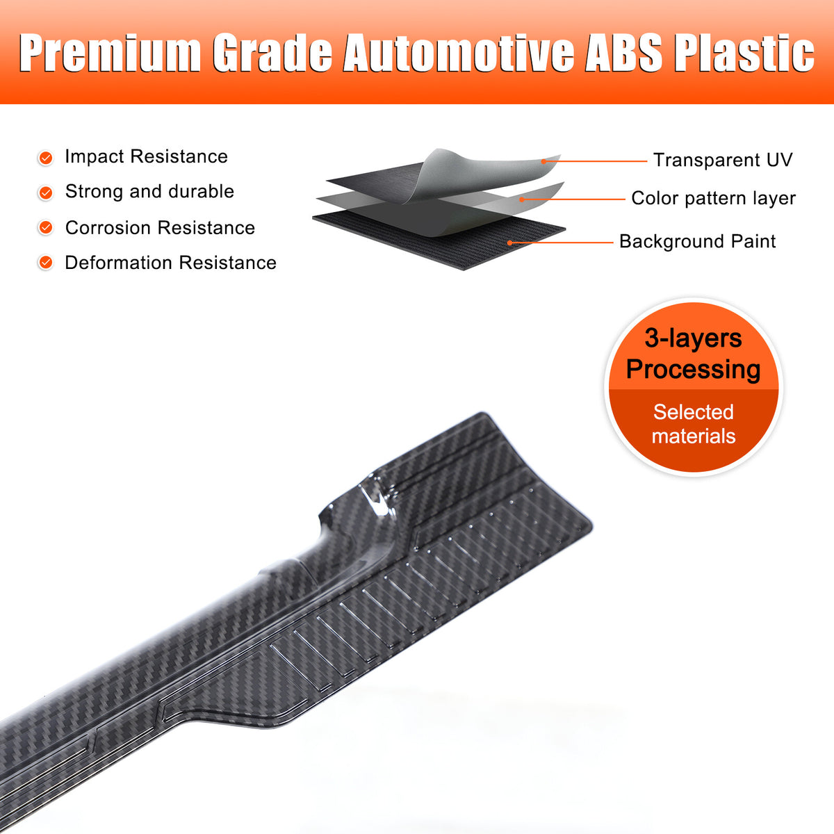 ABS Carbon Exterior Window Bottom Sill Trim Strip For Toyota Tacoma 2015-2022 19