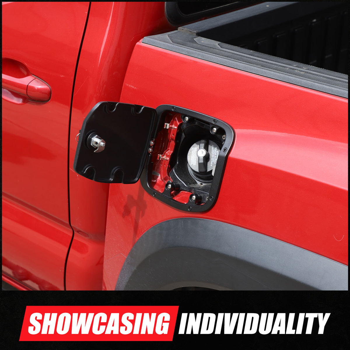 Flower Door Fuel Tank Cover W/ Lock Gas Cap Tank Trim For Toyota Tacoma 2016-23 21