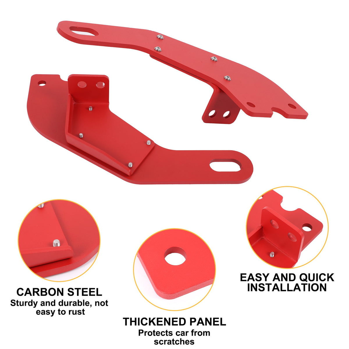 Red Steel Rear Bumper Left & Right Tow Hook Rescue For Nissan Titan 2016-23 18