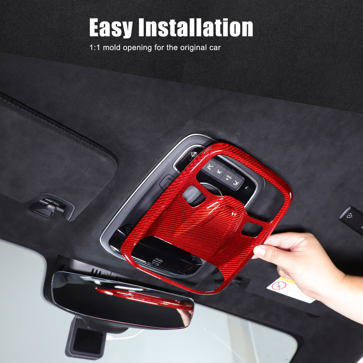 Red Real Carbon fiber Reading light Switch Trim Cover For Lotus EMIRA 2021-2025 8
