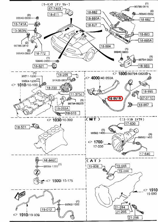 Mazda OEM Oxygen Sensor O2 Sensor BPE8-18-861A for Roadster MX-5 3