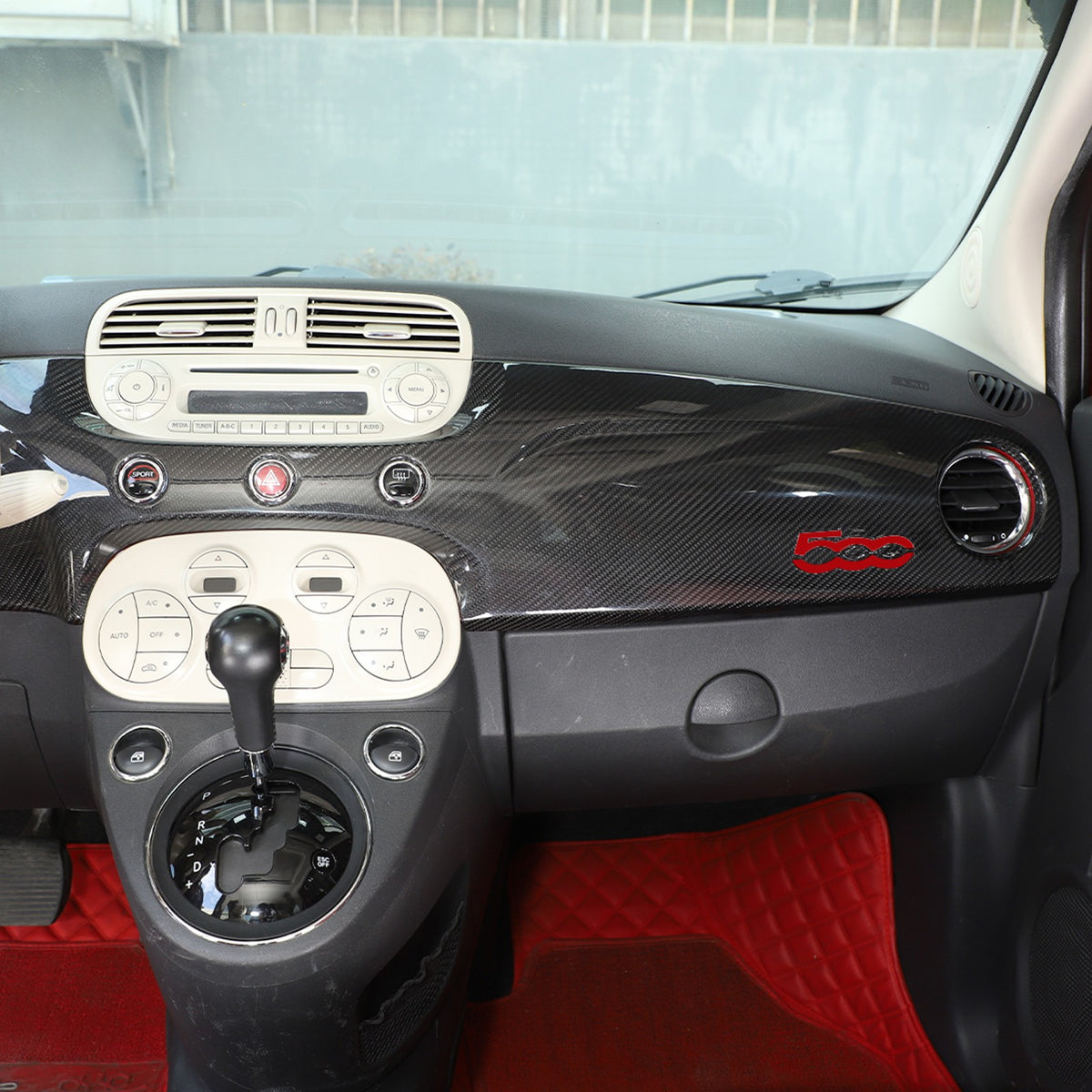 Real Carbon Fiber Dashboard Panel Trim Cover For Fiat 500 312 2007-2015 21
