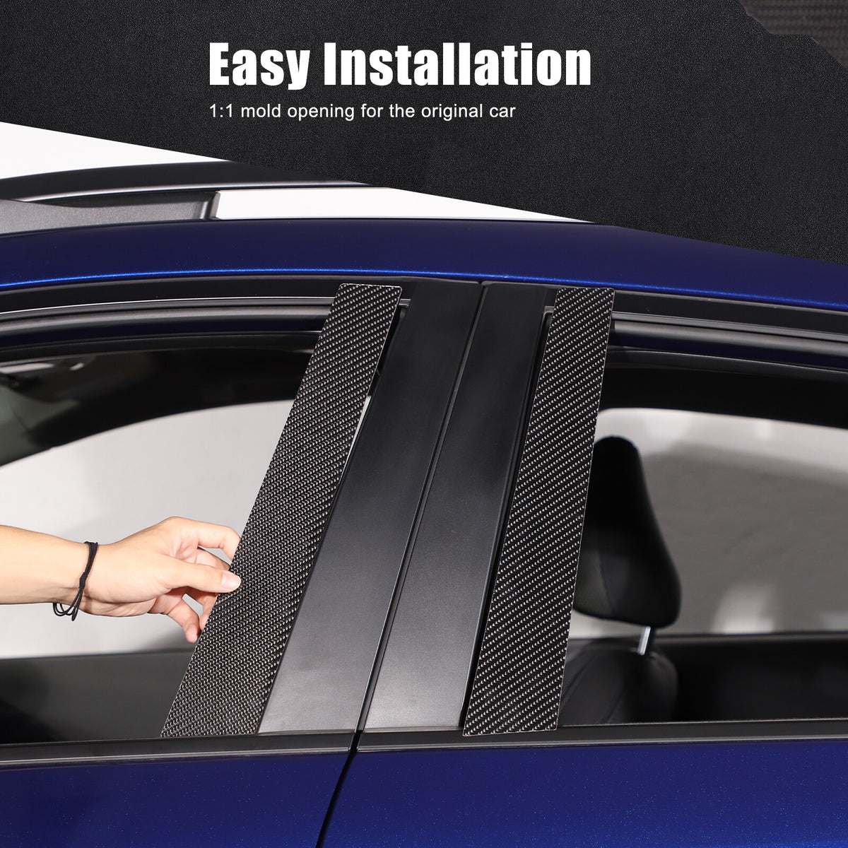 Real Carbon Fiber B-Pillar Panel Decal Trim For Subaru Crosstrek GU 2024+ 14