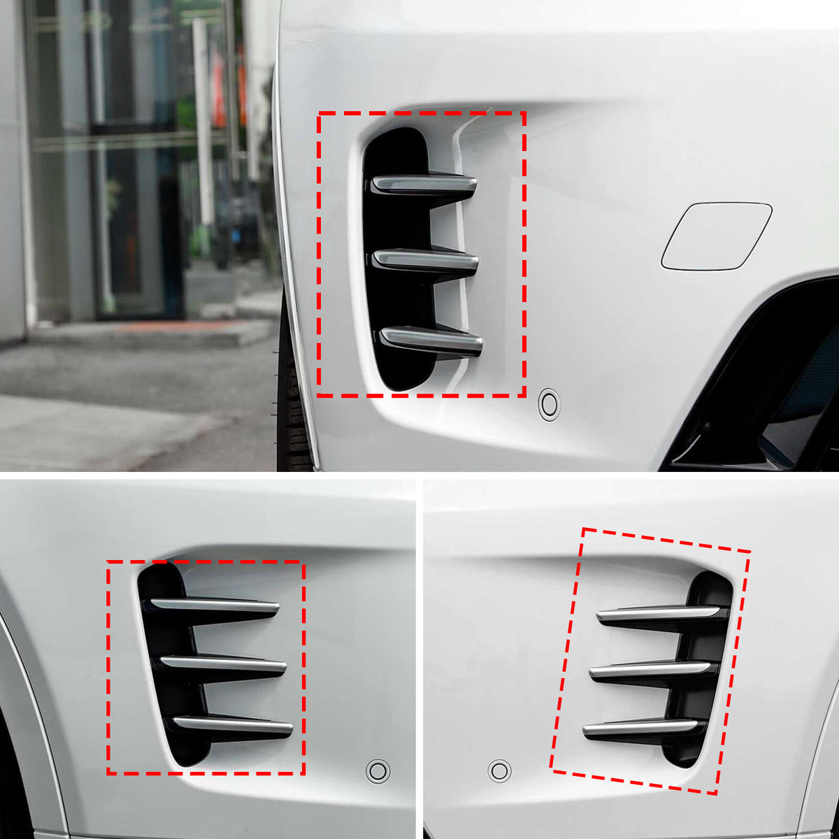 Carbon Front Fog Lamp Light Upper Strip Trim For LR Discovery Sport L550 24+ US 6