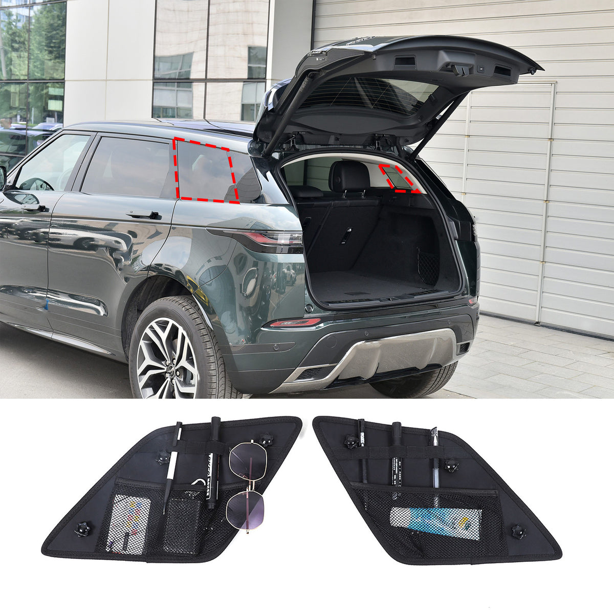Rear Window L&R Side Storage Bag Box Organizer For Land Rover Evoque L 2021-2024 12