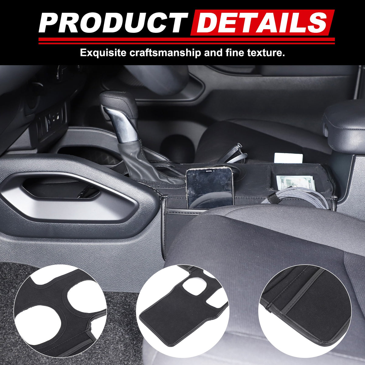 Black Center Console Cover Trim For Nissan Frontier 2022+ US 16