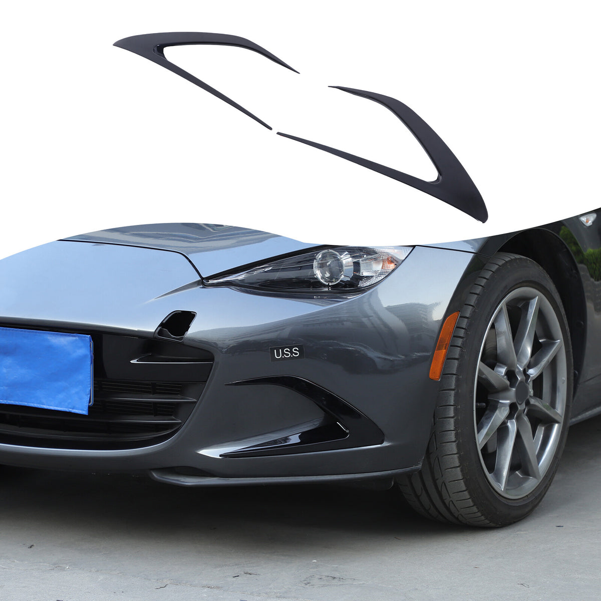 Gloss Black Front Side Vent Fin C Canards Splitter For Mazda MX-5 Miata 2016-23 6