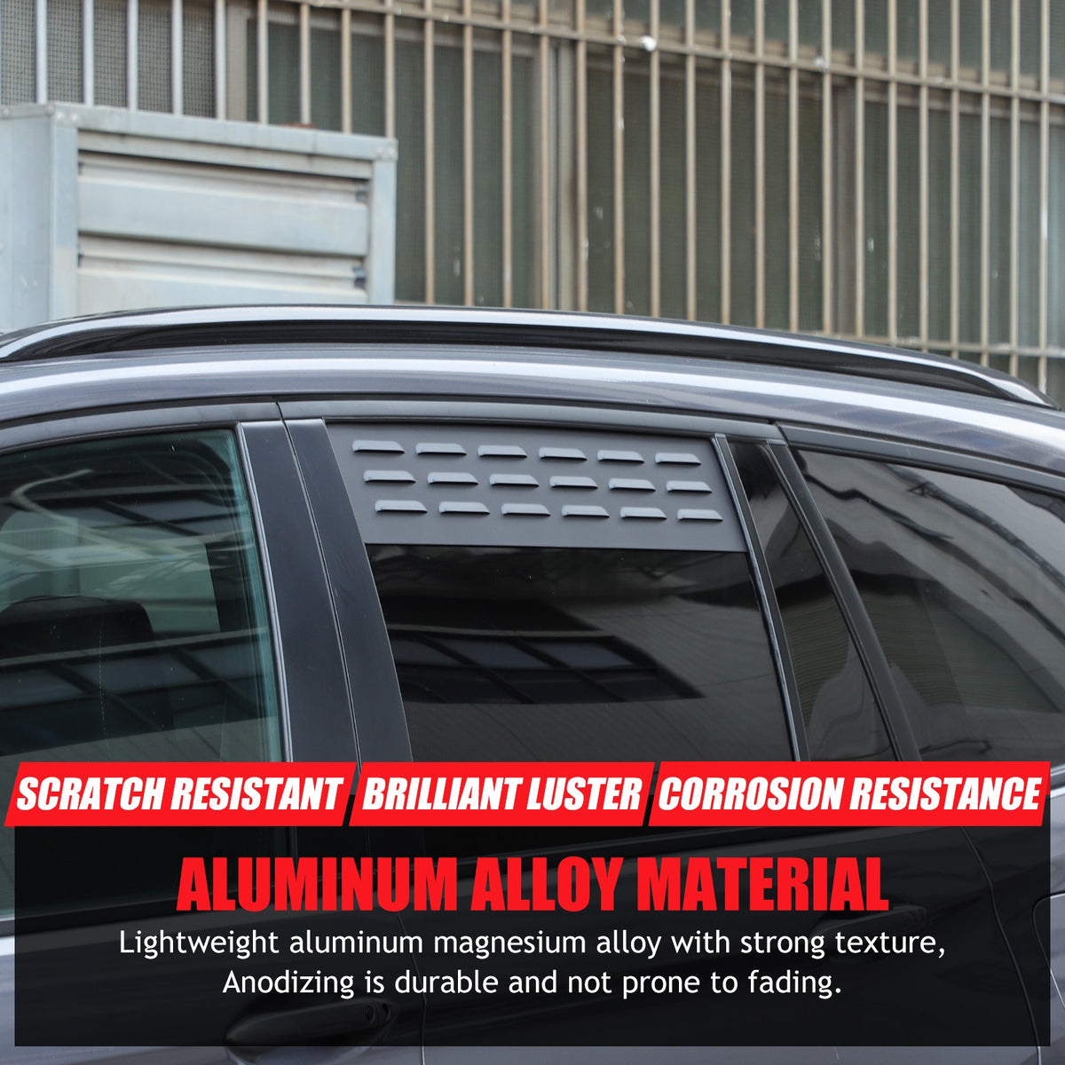 Aluminum Rear Door Window Louver Air Vent Panel Trim For Honda Pilot 2016-2022 7