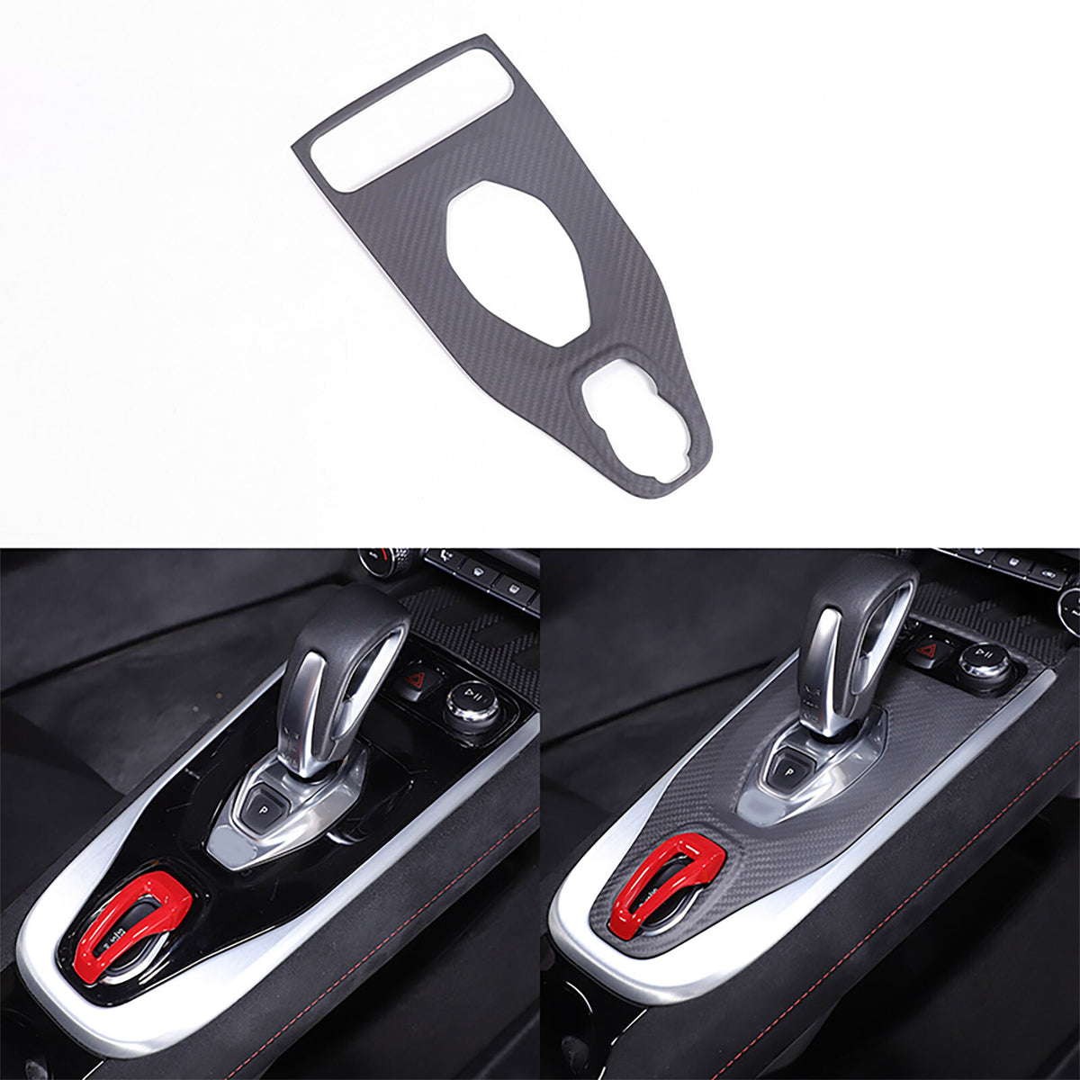 Matte Real Carbon Fiber Center Gear Shift Cover Trim For Lotus EMIRA V6 AT 21-25 17