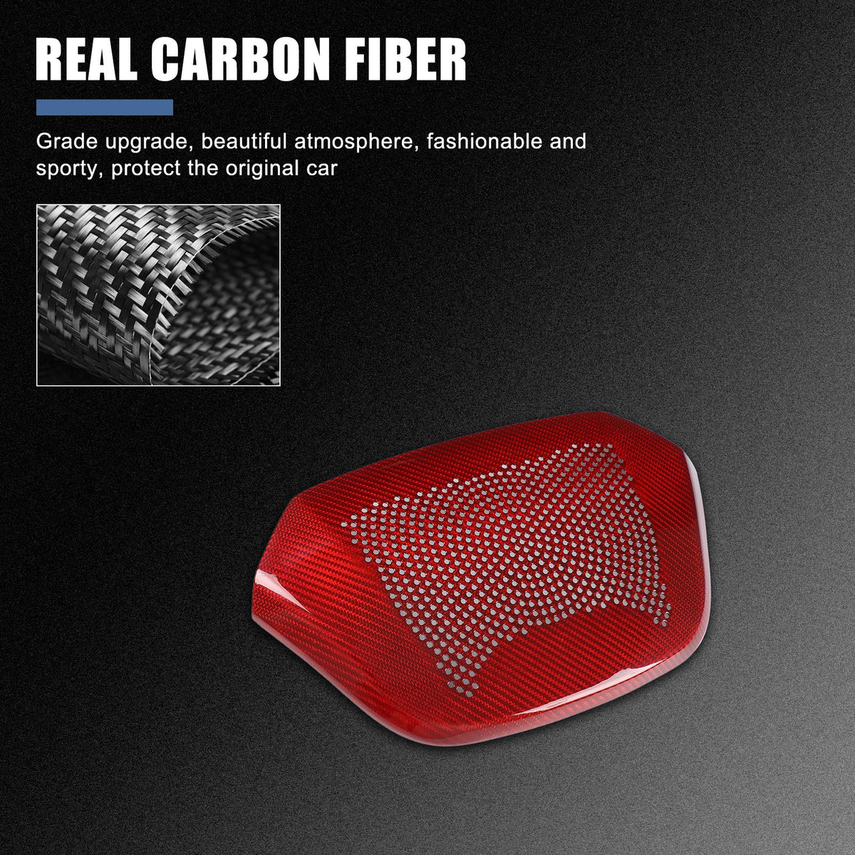 Real Carbon Fiber Rear Speaker Grill Cover For Corvette C8 2LT 3LT 2020+ 10
