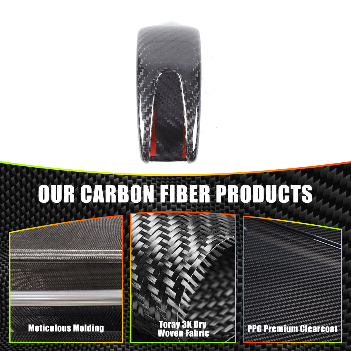 Real Carbon Fiber Gear Shift Knob Head Cover Trim Cap For Lotus EMIRA 2022-2025 14