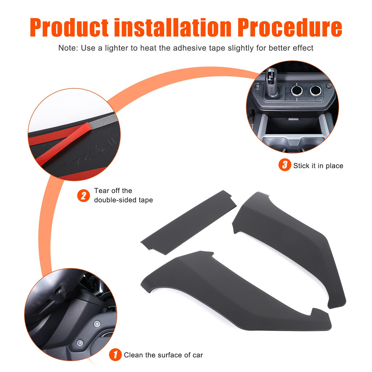 Matte Black ABS Center Console Knee Side Panel Trim For LR Defender L663 2025+ 24