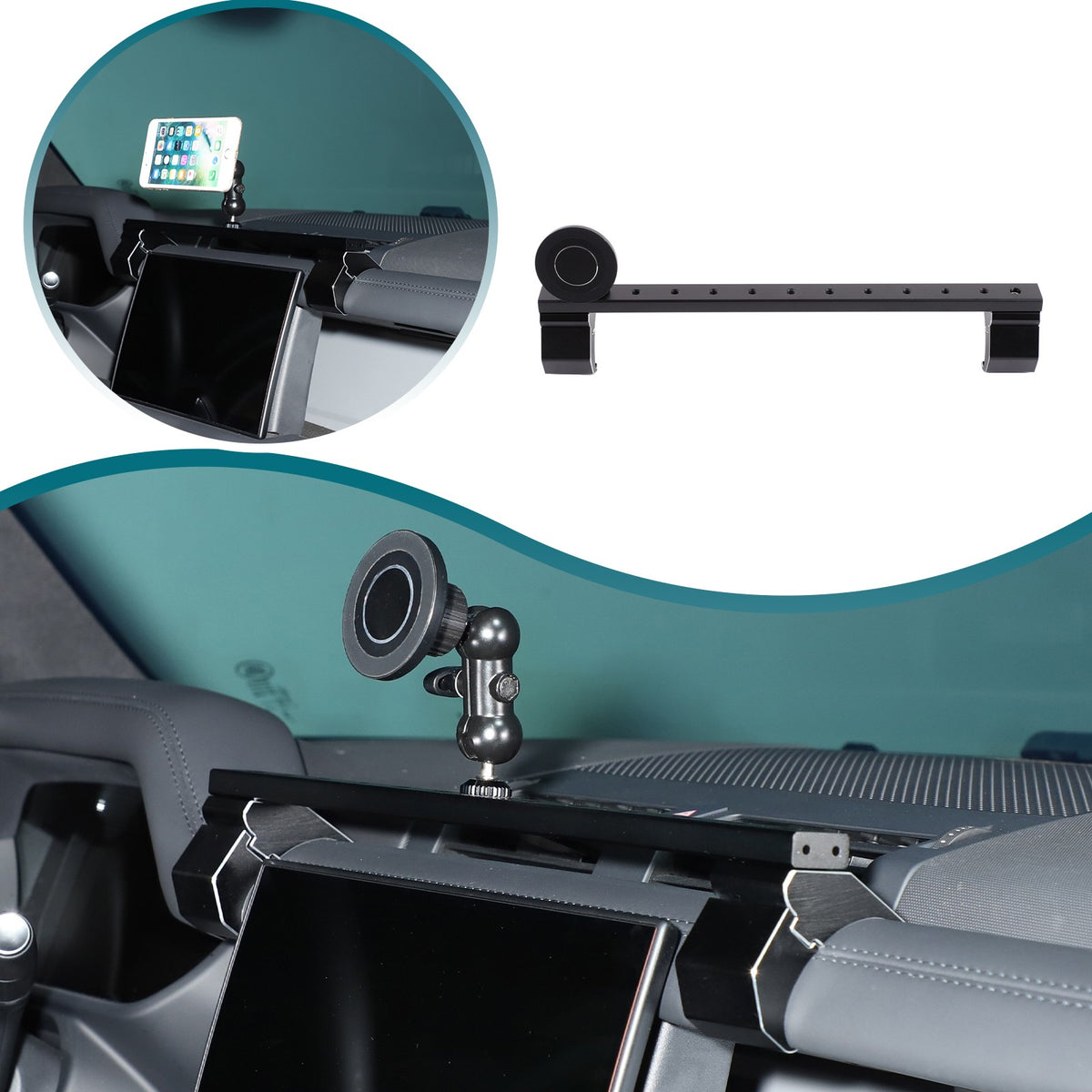 Magnetic Center Console Phone Mount Bracket For LR Defender L663 2020-2023 1