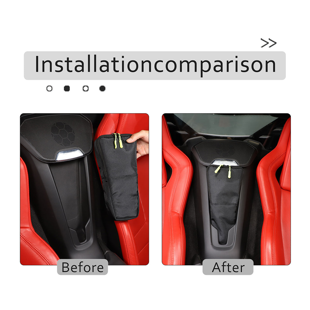 Center Console Waterfall Wireless Charger Seat Storage Bag For Corvette C8 20-26 2