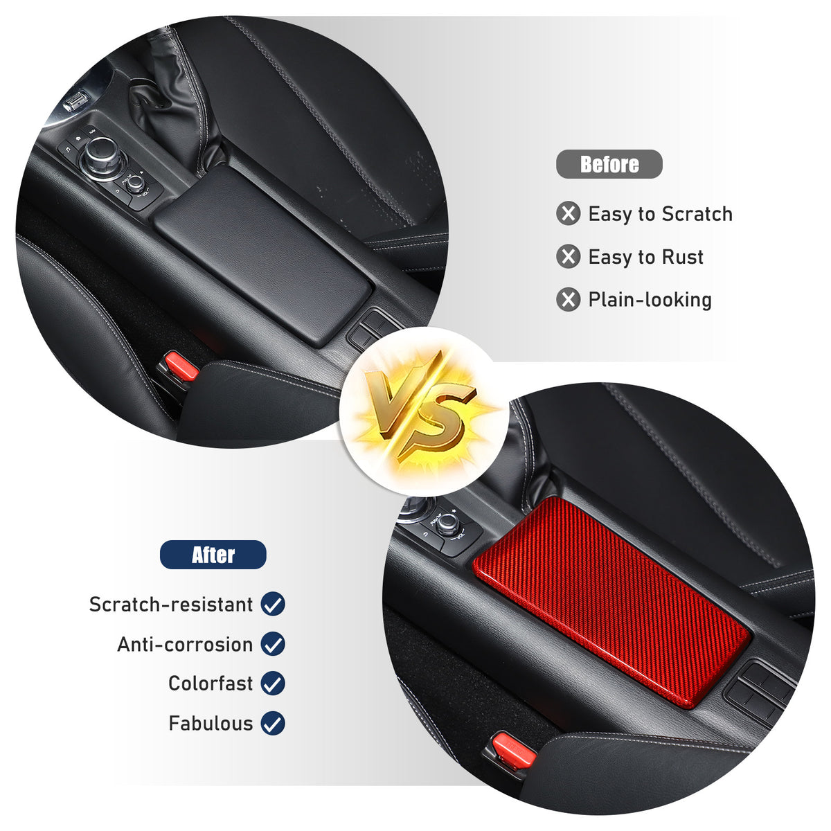 Real Carbon Fiber Center Console Armrest Box Cover Trim For Mazda MX-5 Miata 16+ 19