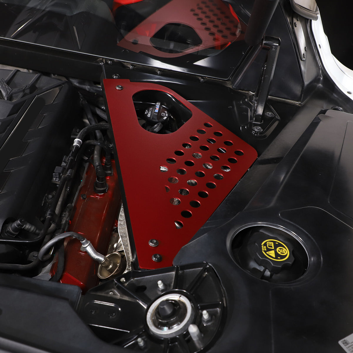 Red Alloy Car Engine Bay Trim Interior Cover For Corvette C8 Z06 Z51 2020-2026 18