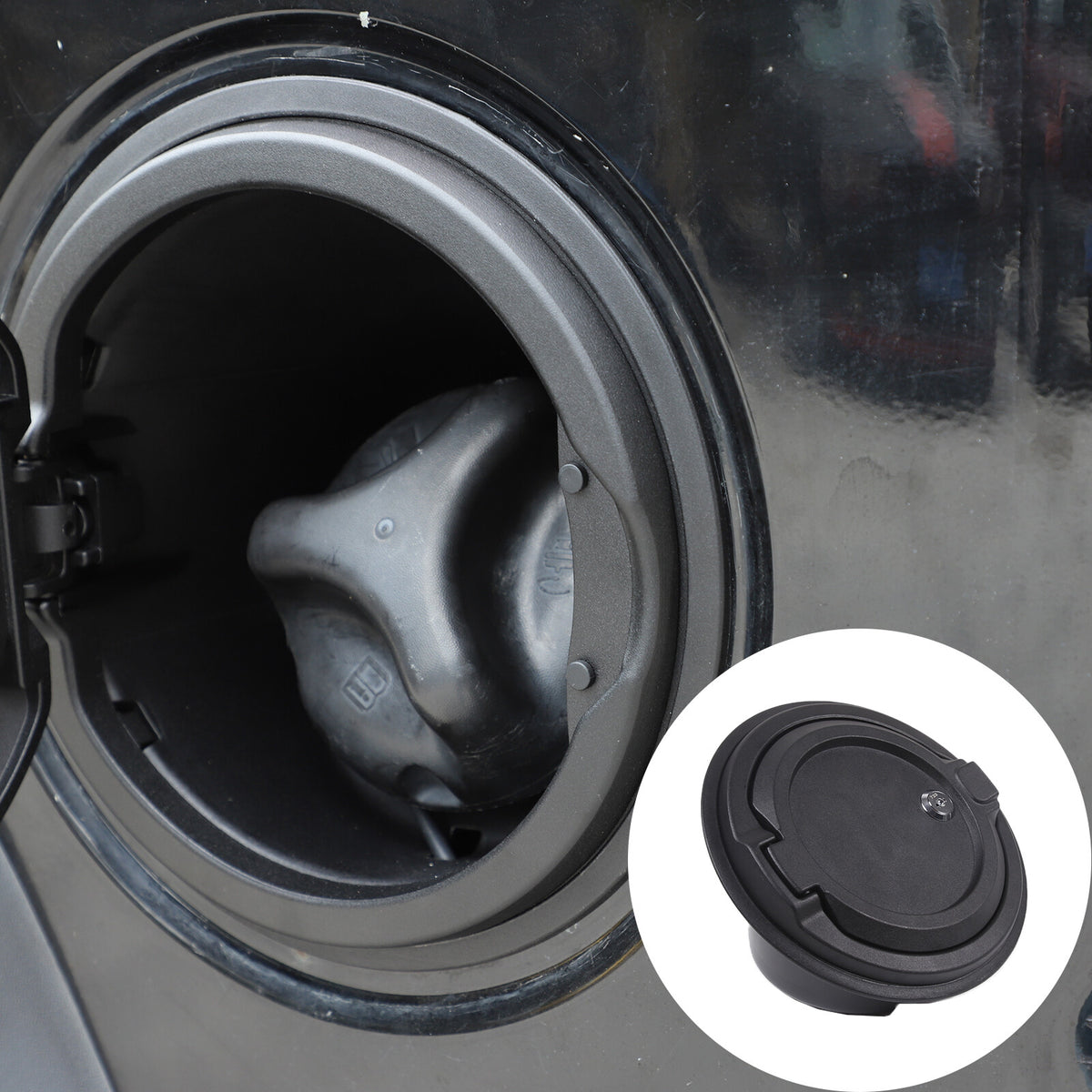 For Hummer H2 2003-2009 Black Locking Fuel Door Gas Tank Cap Cover Aluminum US 21