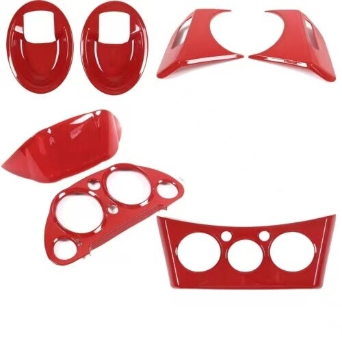 7pcs Red ABS Interior Center Console Trim Cover For Mitsubishi ECLIPSE 2006-11 1