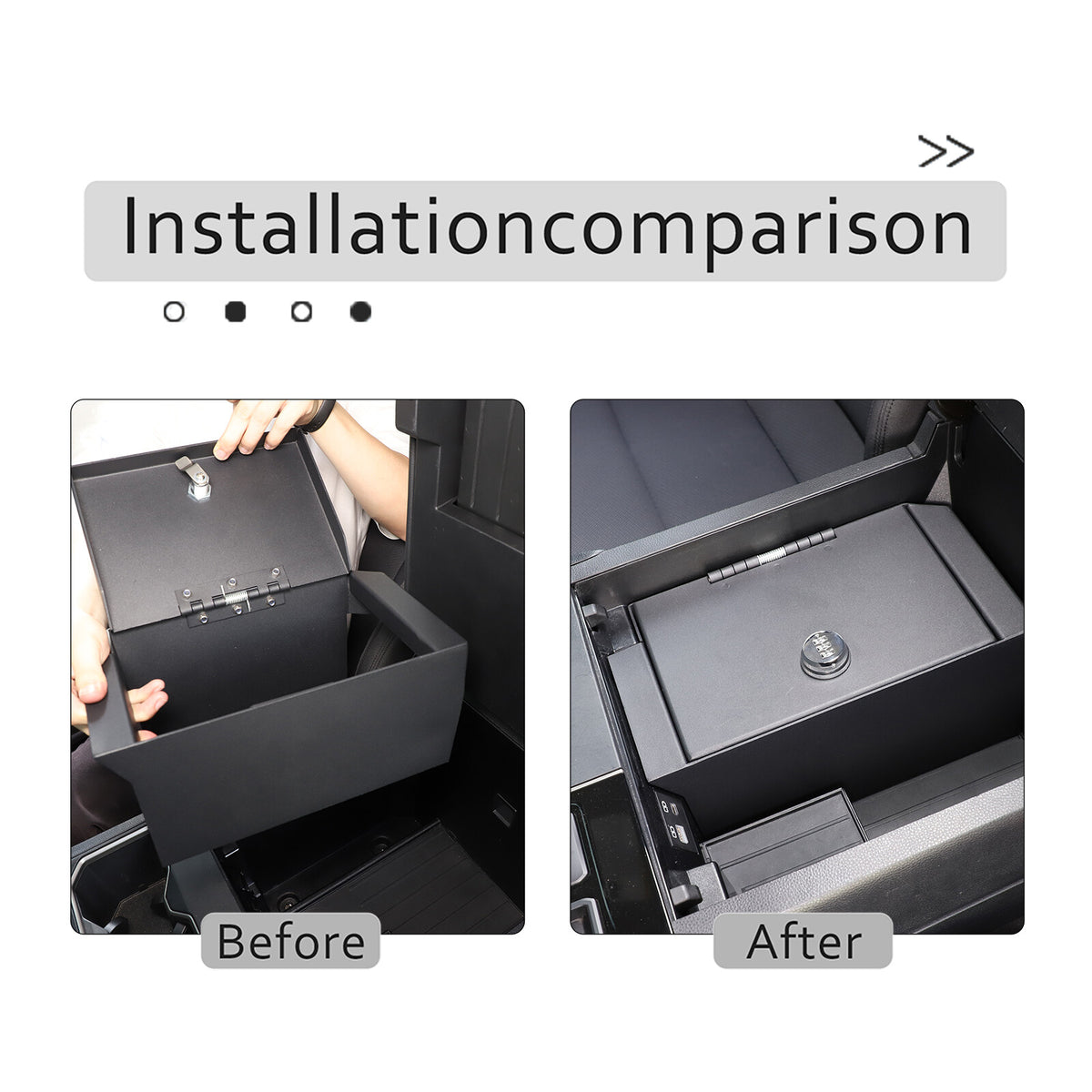 Interior Console Lock Security Storage Vault Safe Box for Toyota Tundra 2022+ 5