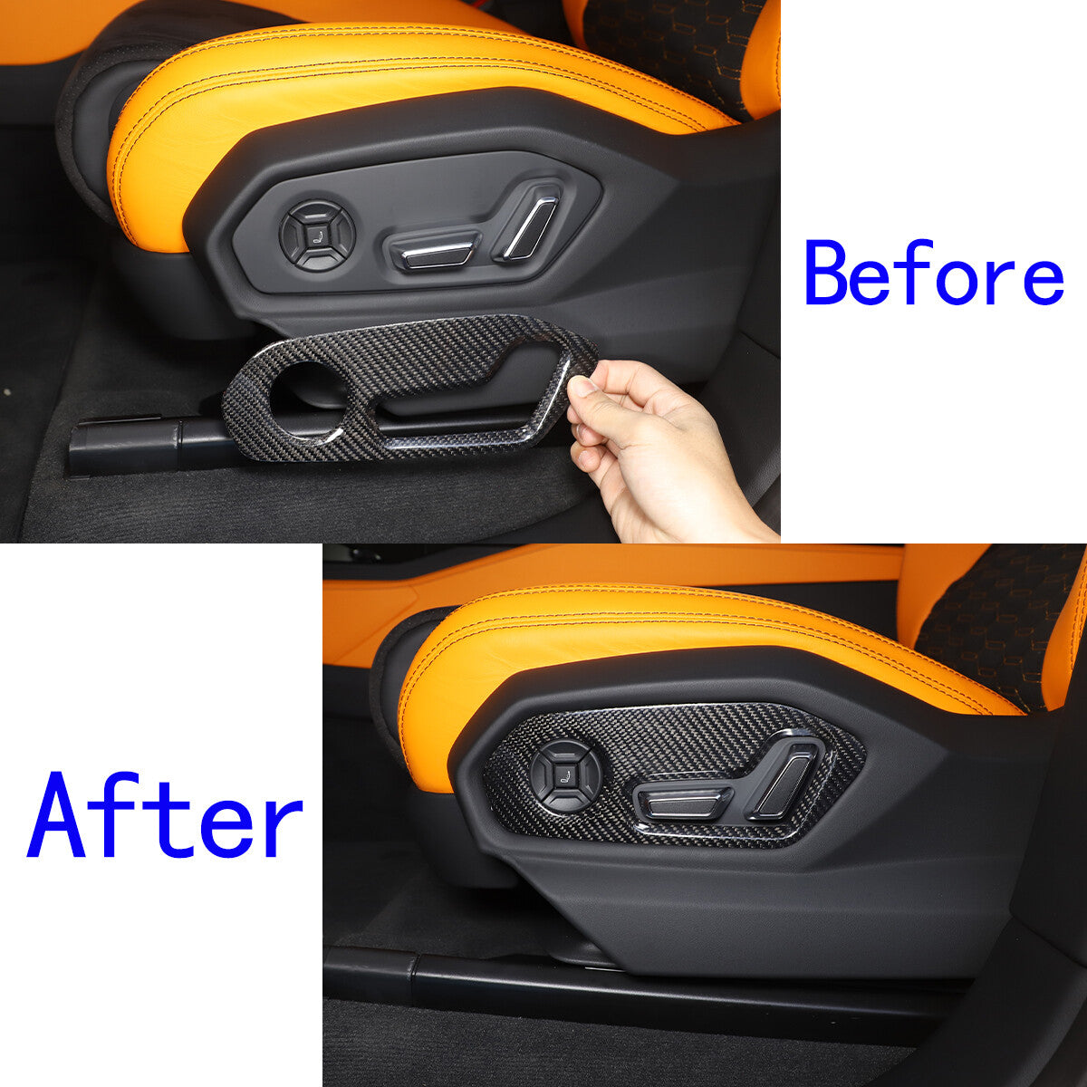 Carbon Fiber Seat Backrest Switch Panel Cover Trim For Lamborghini URUS 18-23 7