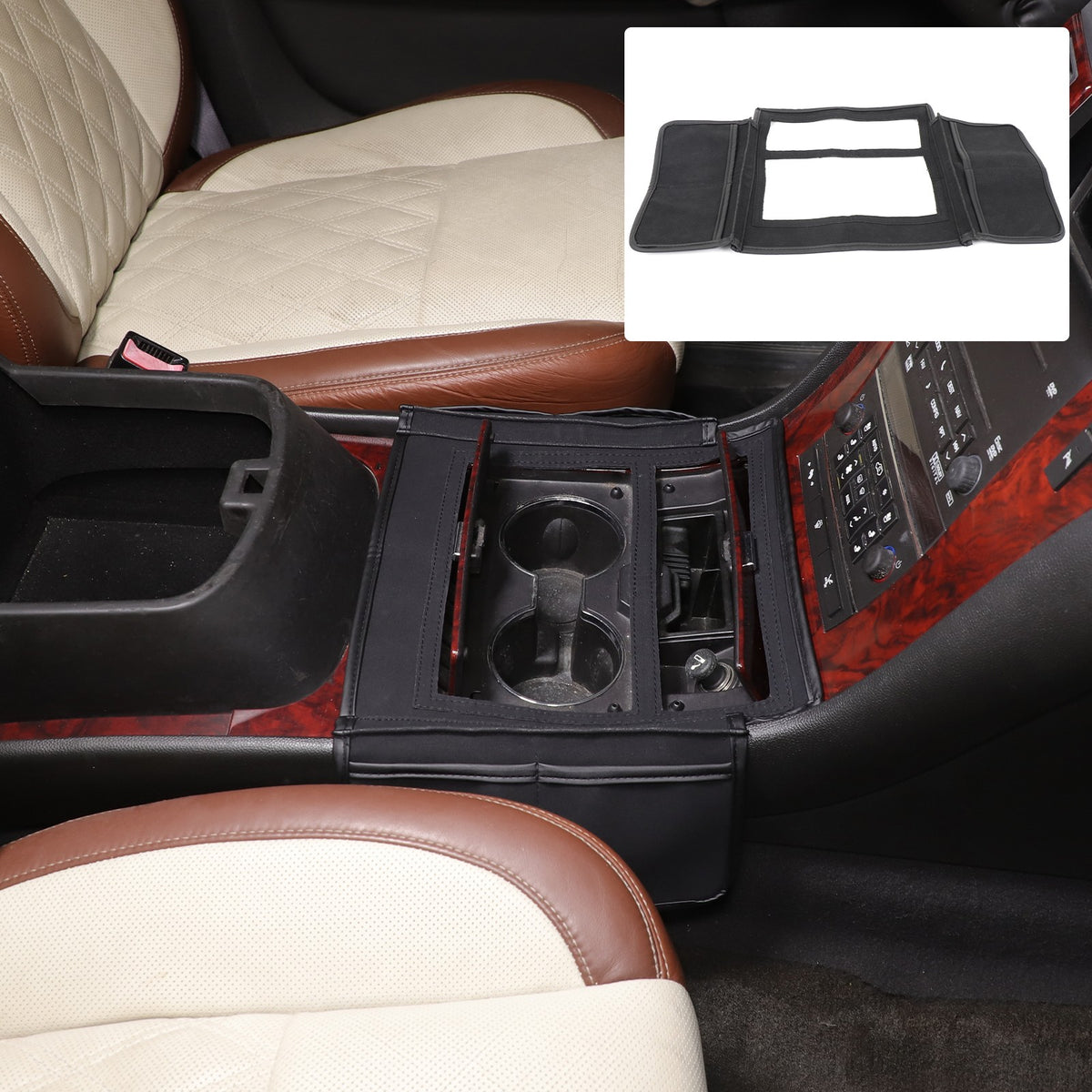 Suede Cloth Center Console Gear Shift Trim Cover For Cadillac Escalade 07-14 US 18