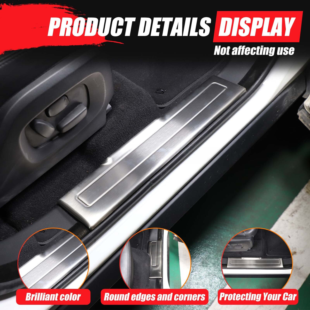 Silver Interior Door Sill Guard Protector Cover For Range Rover Evoque L538 20