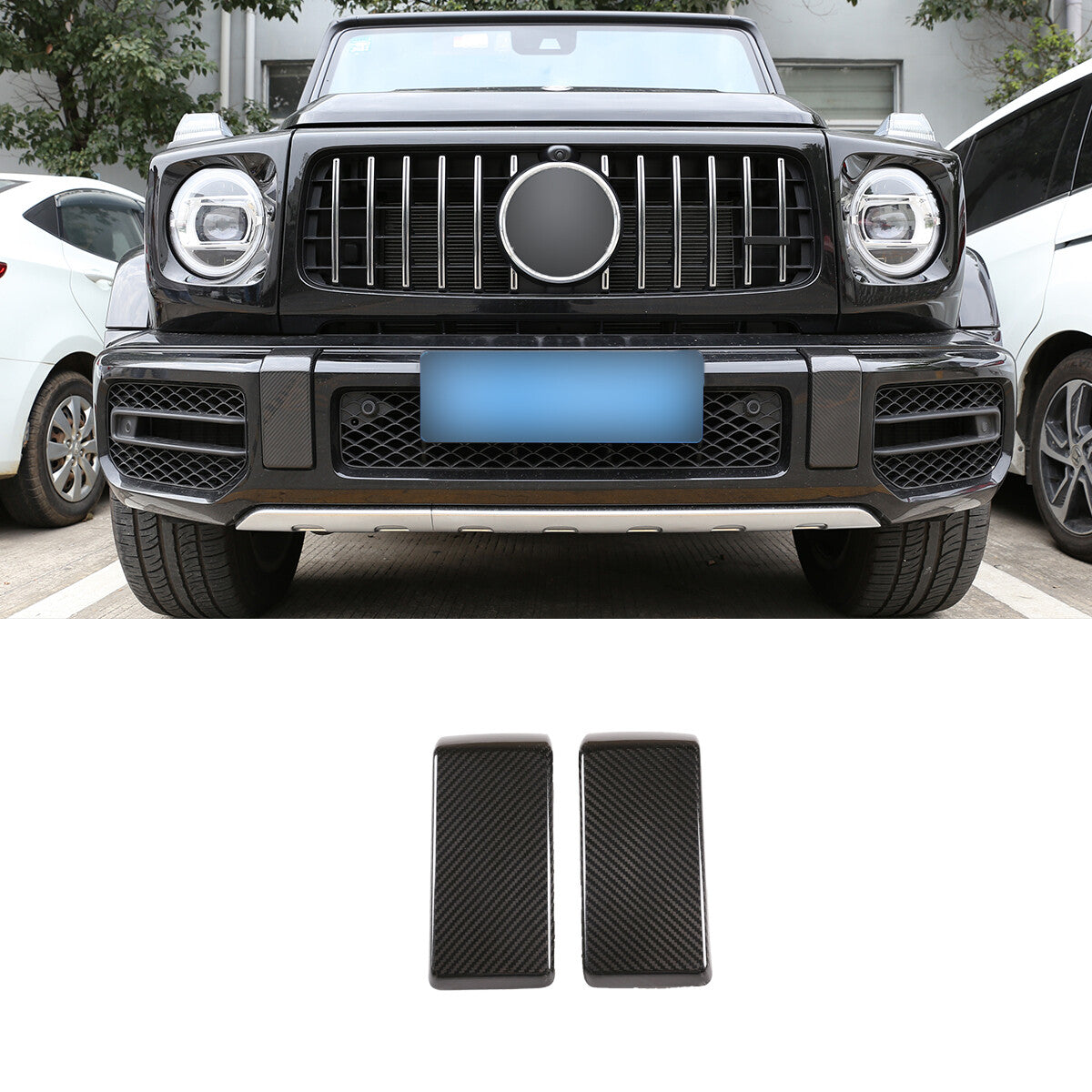 Real Carbon Fiber Front Bumper Decorative Cover Trim For Benz G Class G63 19-24 1