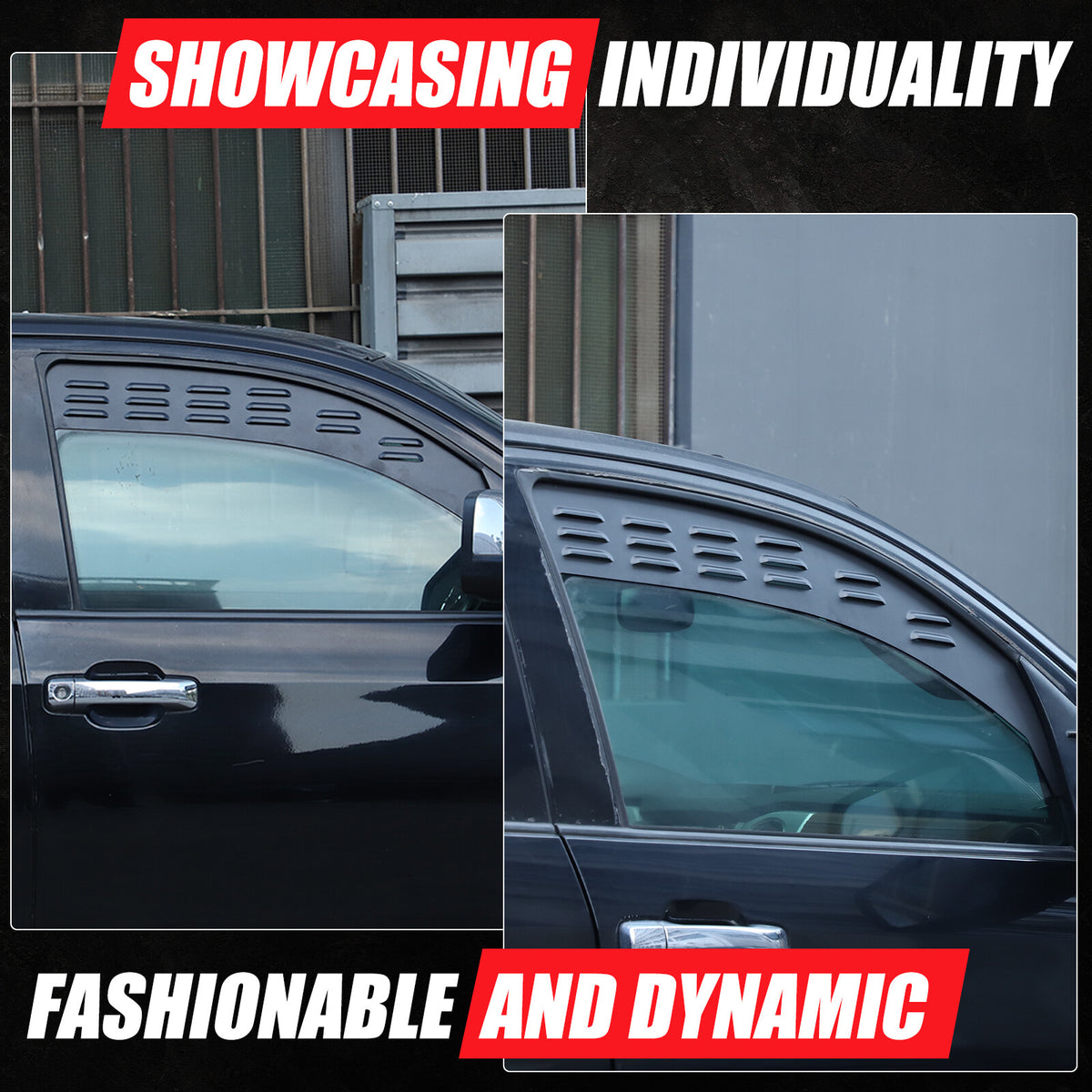 Black Alloy Front Window Louver Shutter Cover Trim For Toyota Tundra 2014-21 US 11