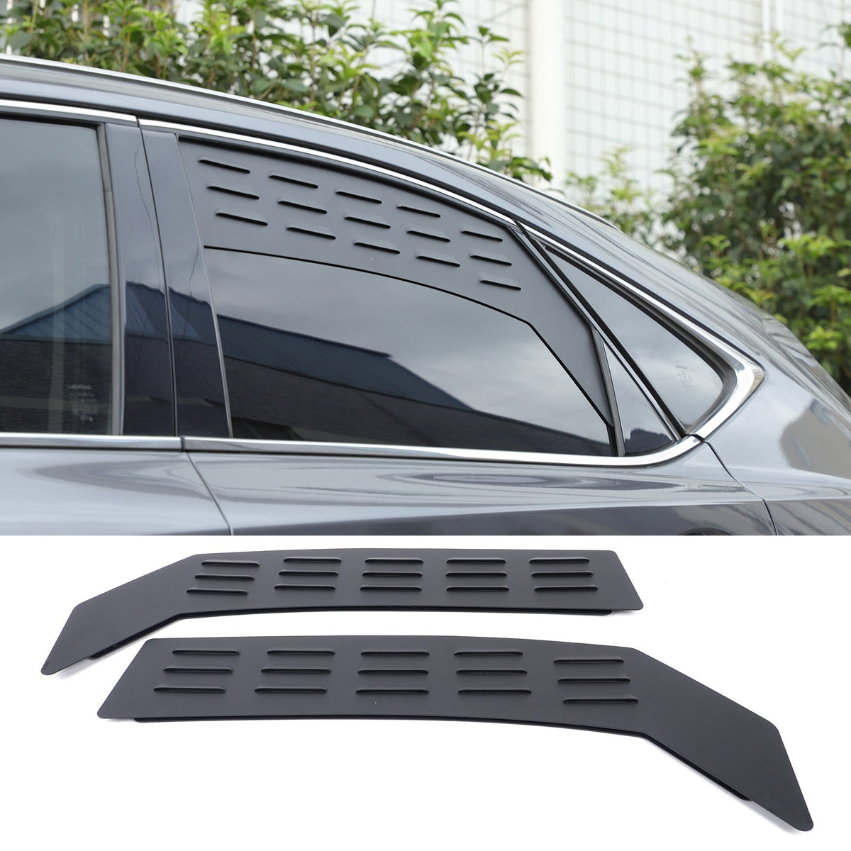 Aluminum Rear Door Window Louver Air Vent Panel Trim Cover For Lexus NX 2015+ 16