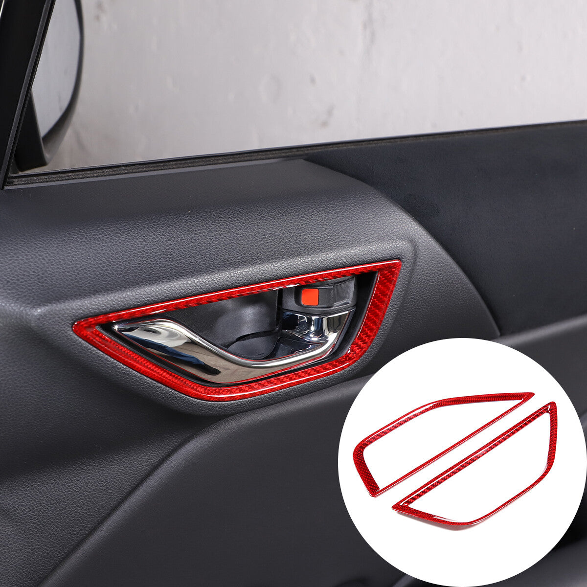 Red Real Carbon Fiber Interior Center Console Trim Set Kit For Subaru BRZ 22+ 14