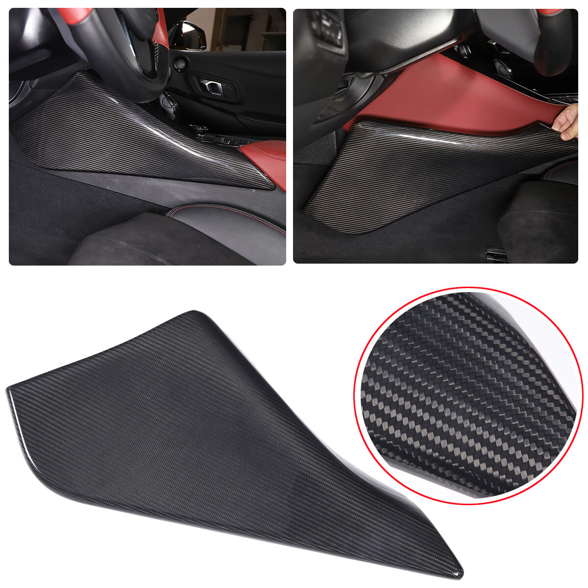 Real Carbon Fiber Center Console Left Side Panel Trim Cover FOR Supra 2019-2024 1