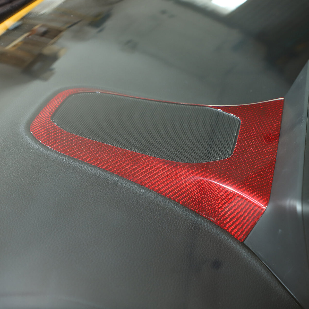 Red Real Carbon Fiber Center Dashboard Speaker Panel Trim For Toyota Supra 19+ 4