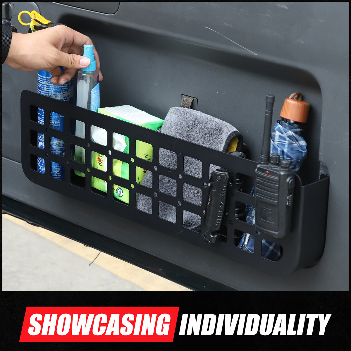 Aluminum Alloy Tailgate Storage Molle Panel For Toyota Prado FJ120 03-09 12