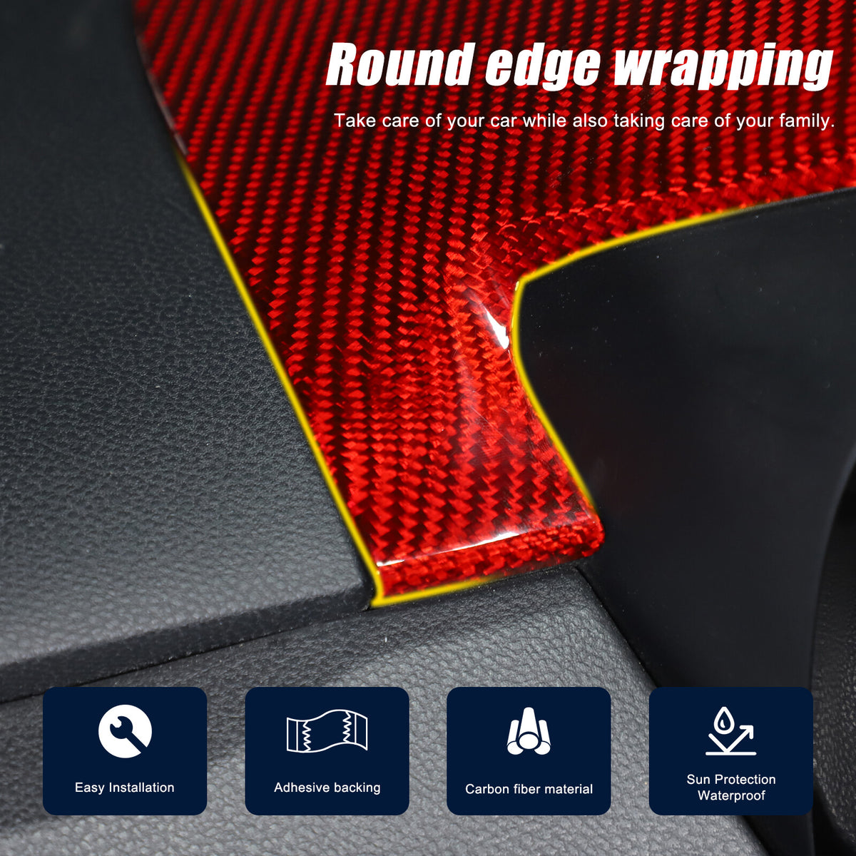 Red Real Carbon Fiber Dashboard Instrument Upper Trim For Subaru WRX VB 2022+ 13