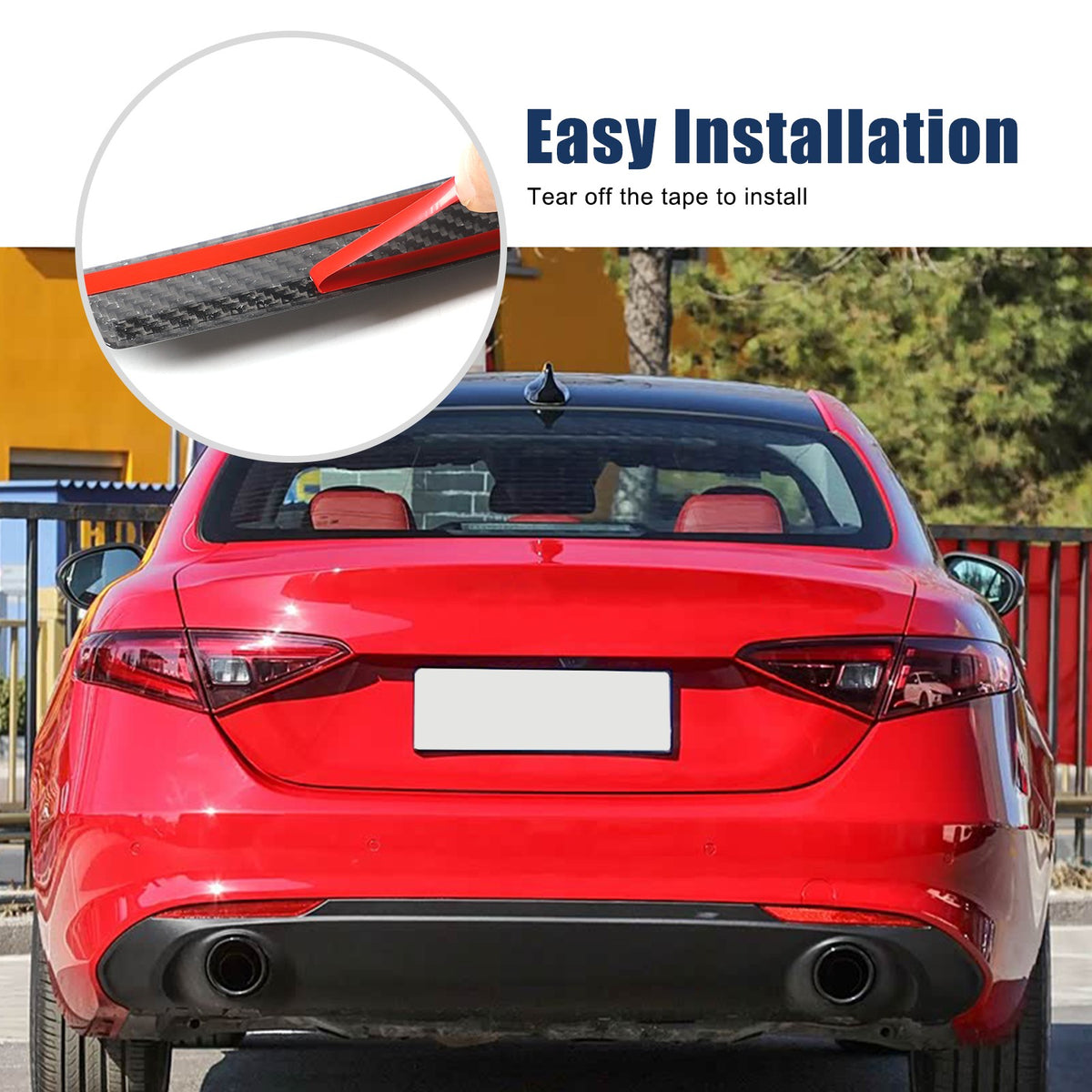 Real Carbon Fiber Tailgate Trim For Alfa Romeo Giulia 952 2017-2020 4