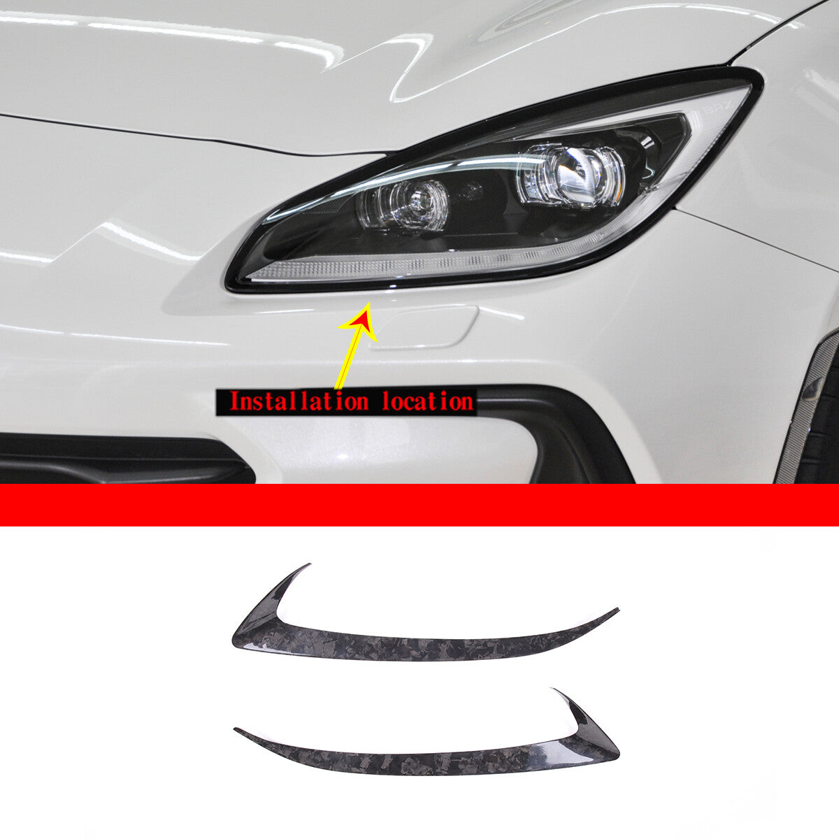 Forged Carbon Headlight Eyebrow Eyelid Trim For Toyota 86 Subaru BRZ 2020-2023 2