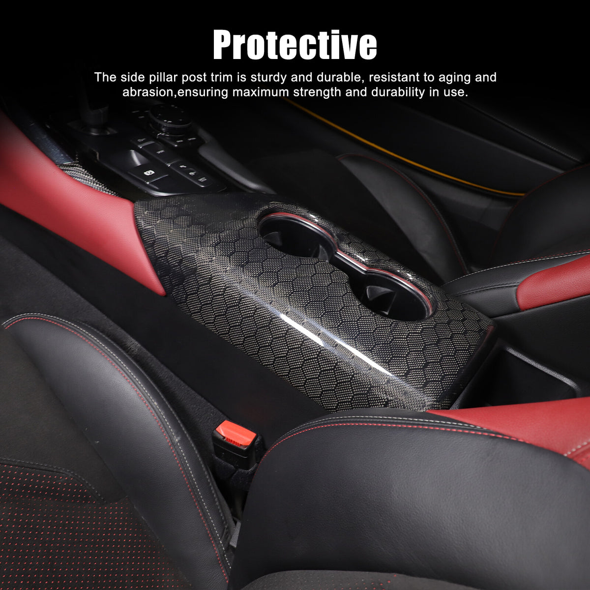 Real Carbon Fiber Center Armrest Box Panel Trim Cover For Toyota Supra A90 19-24 8