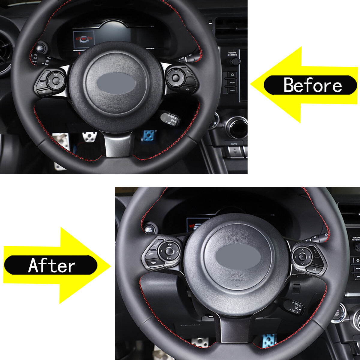 Matte Real Carbon Fiber Interior Center Trim Set For GR86/Subaru BRZ 2022+ 106