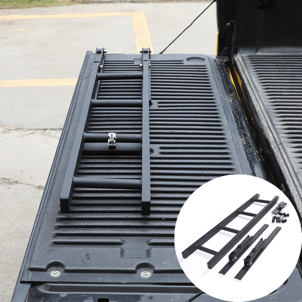 Black Alloy Truck Step Stair Tailgate Foot Ladder for TOYOTA TUNDRA 2007-2021 4