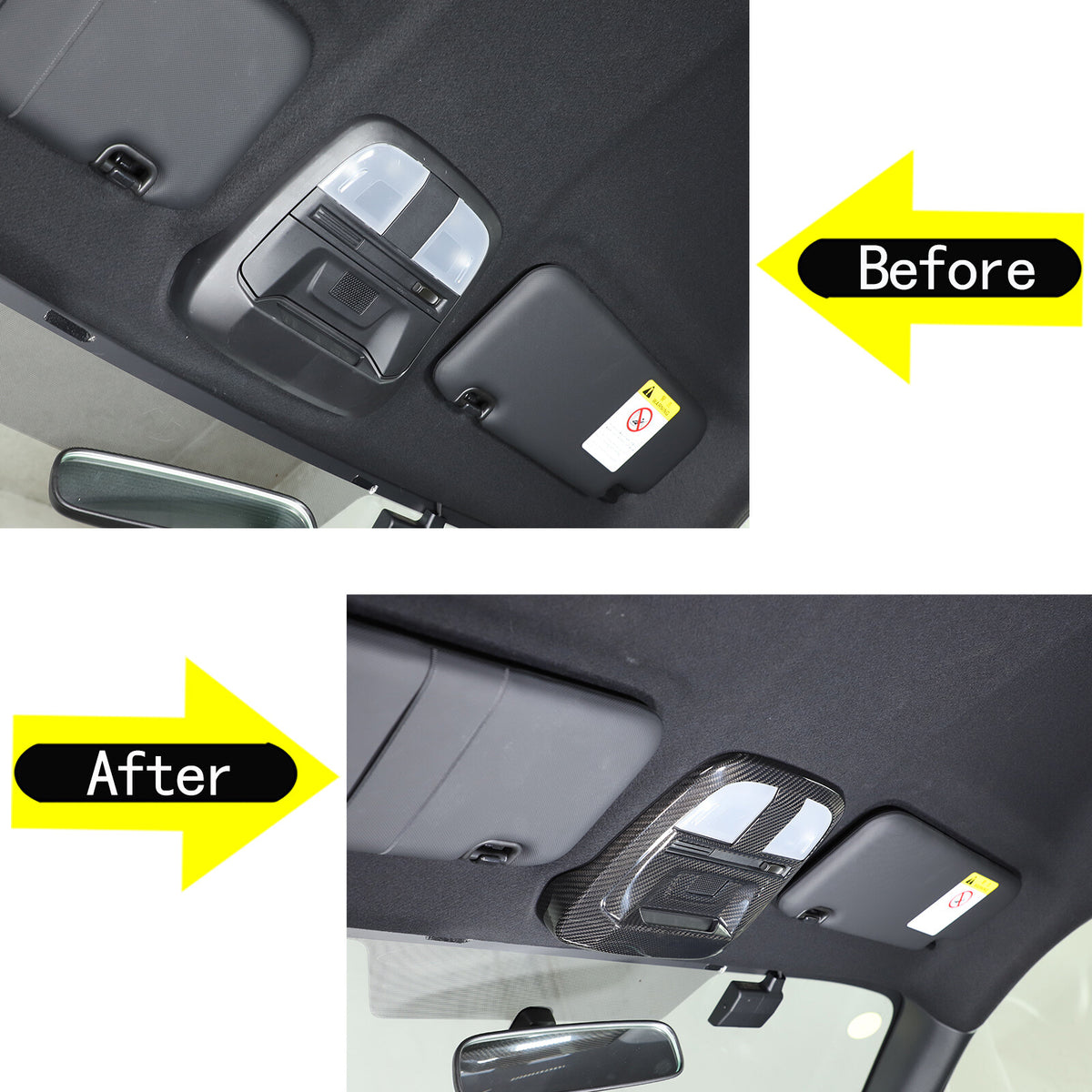 Real Carbon Fiber Reading Light Lamp Frame Cover Trim For Subaru 2022-2023 3