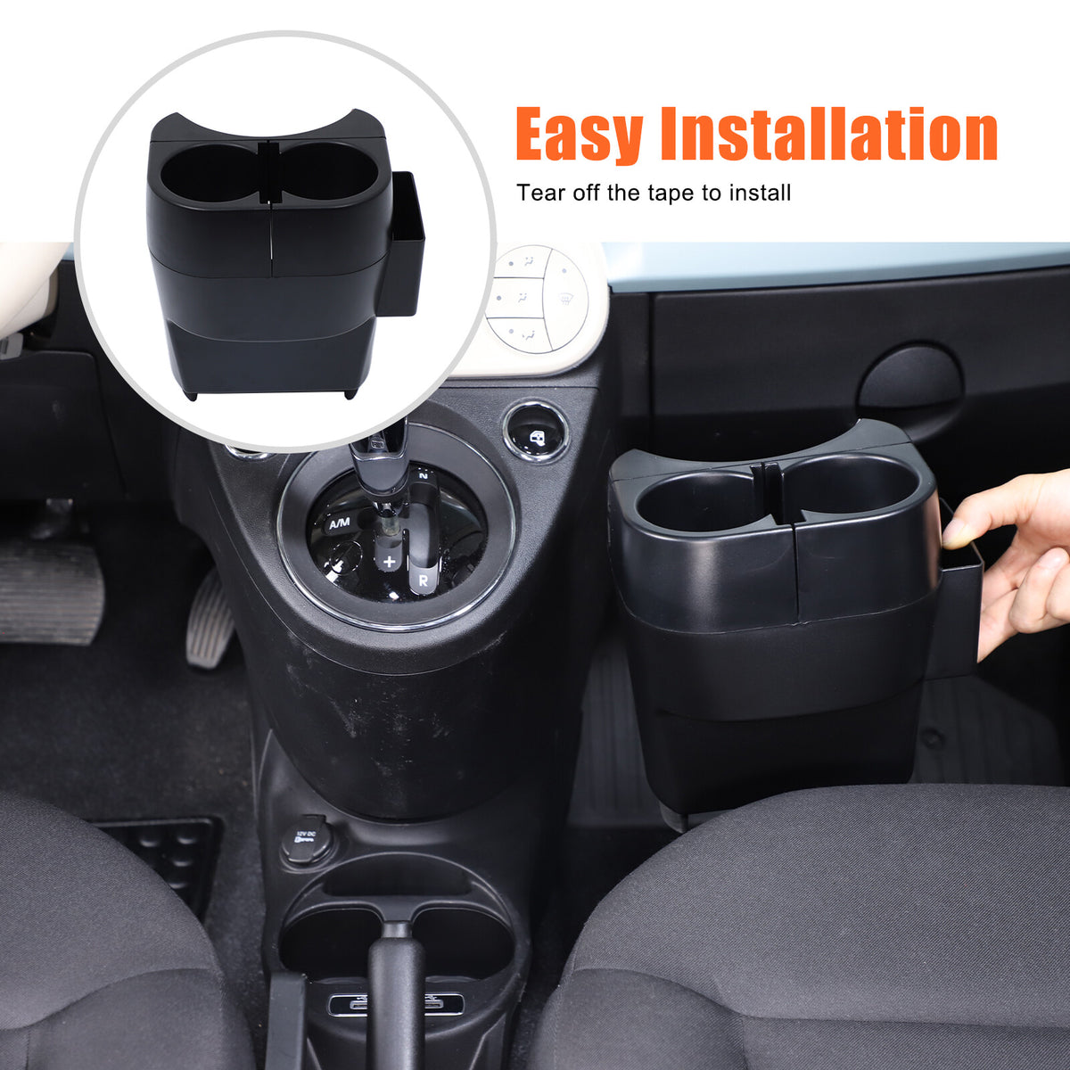 Center Lower Cup Storage Box Organizer Tray For Fiat 500 Abarth 595 695 2016+ 7