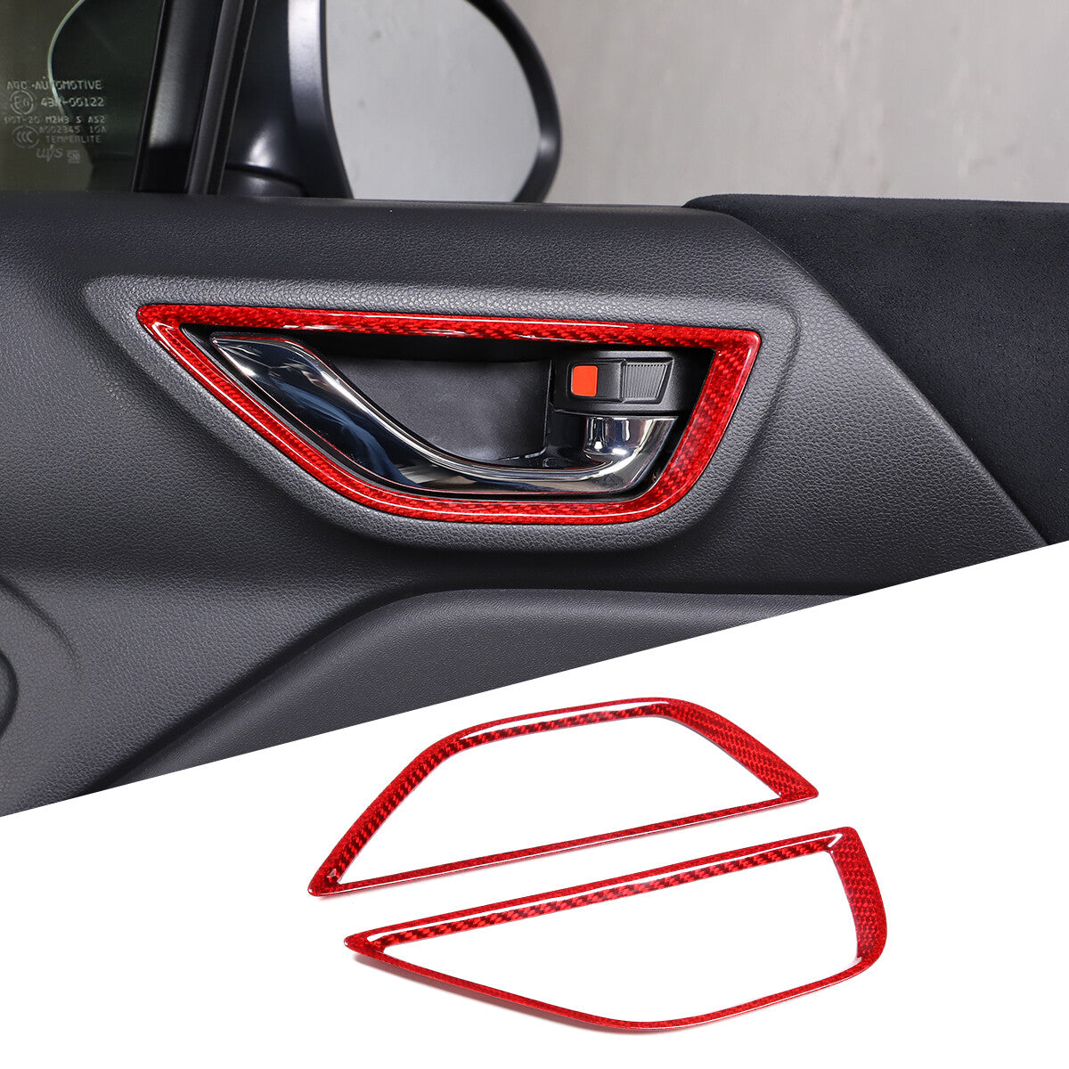 Red Real Carbon Fiber Interior Center Console Trim Set Kit For Subaru BRZ 22+ 15