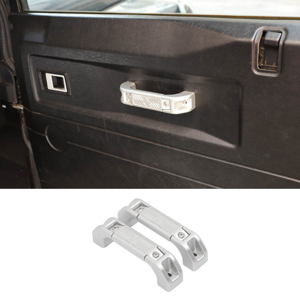 Mecha Silver Replacement Interior Door Handle Grab For LR Defender L316 2004-18 9