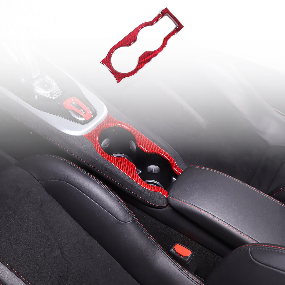 Red Real Carbon Fiber Interior Center Console Cover Trim For Lotus EMIRA 2021-25 4